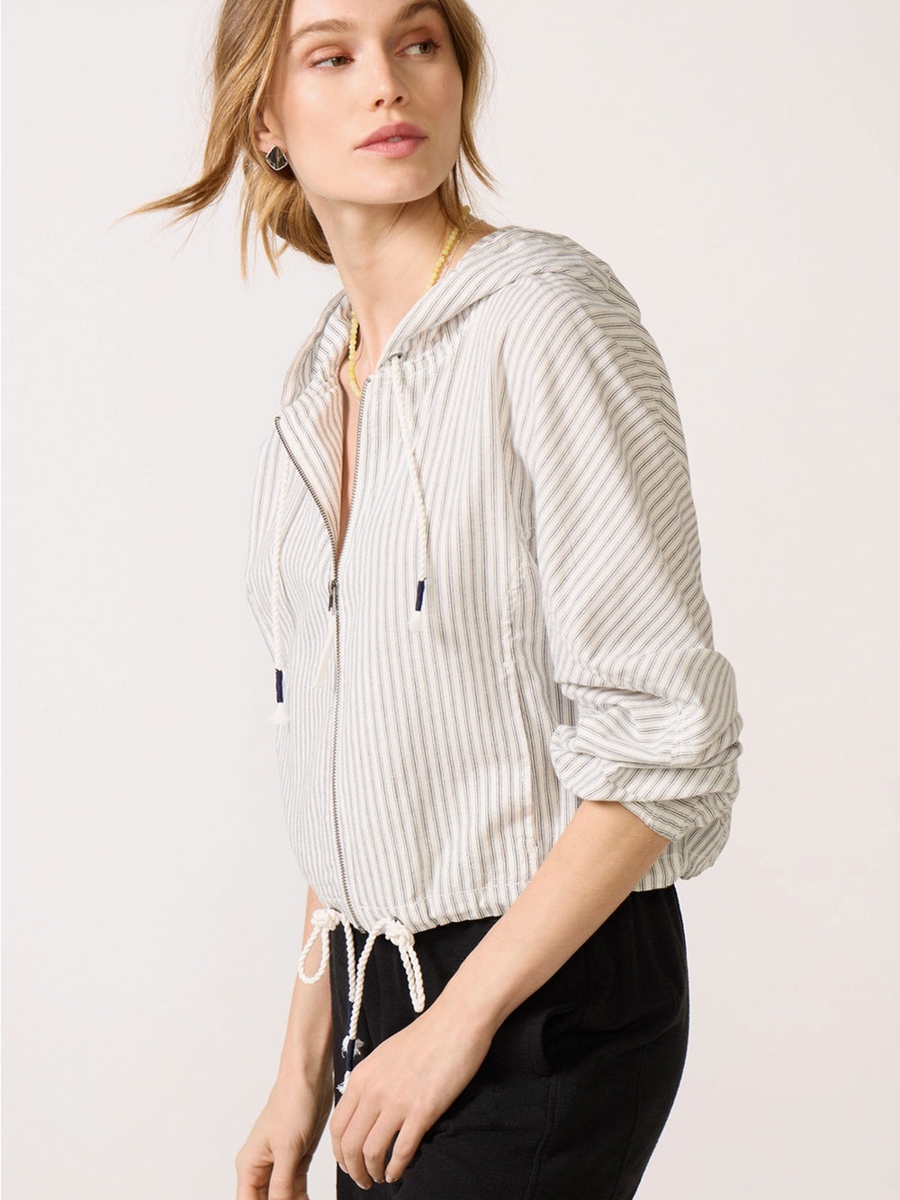 Evereve Ezra Striped Cropped Jacket XL